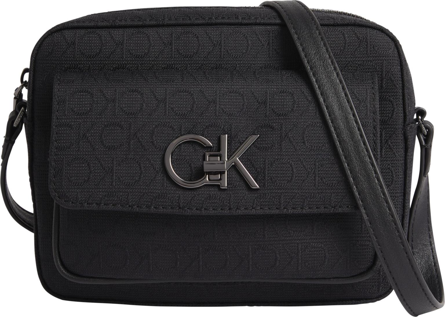 Calvin Klein Jacqard Crossovertasche Re-Lock Camera Bag schwarz