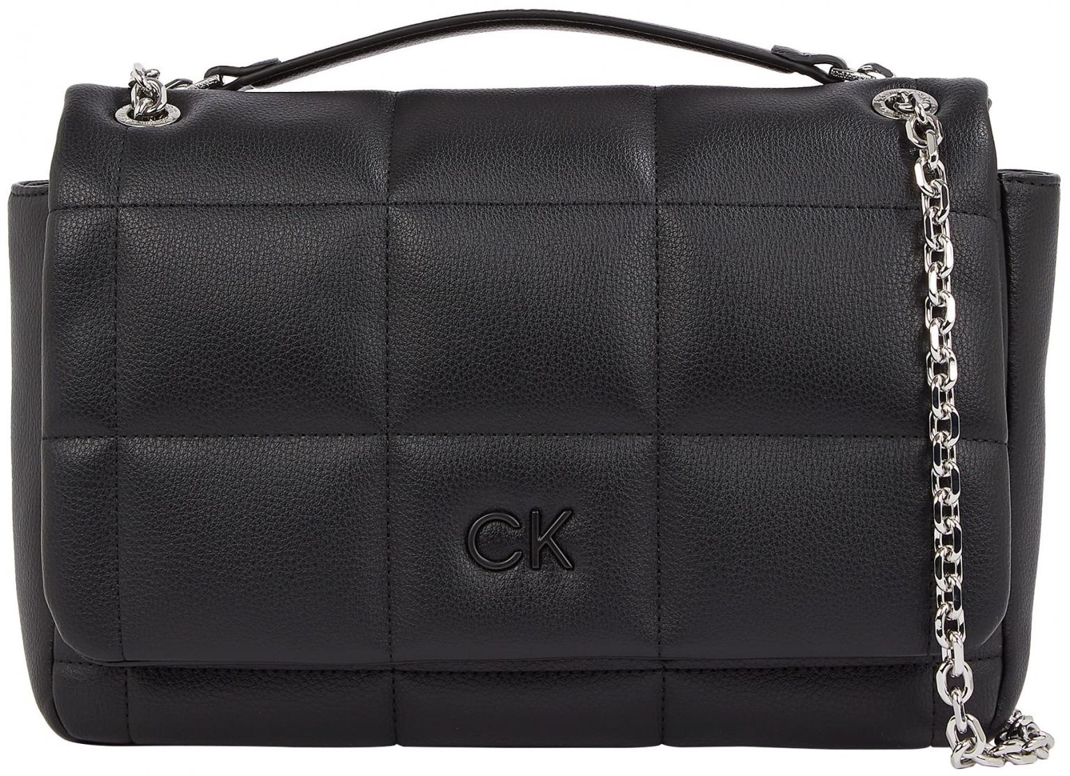 Calvin Klein Überschlagtasche Quilt Shoulder Bag 3D Metallkette