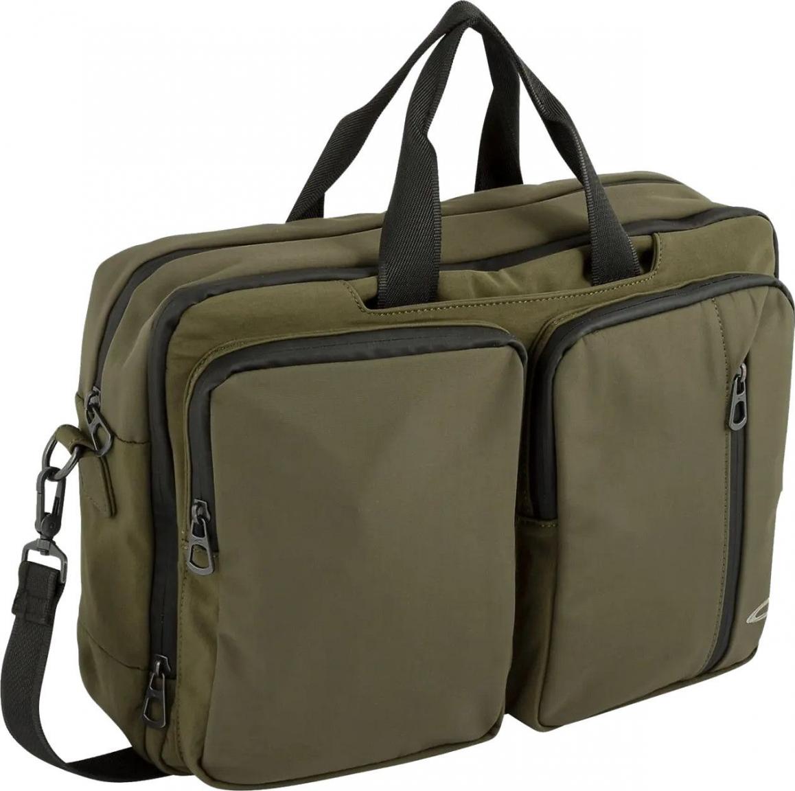 Camel Active Nylon Umhängetasche mit Laptopfach Khaki Brooklyn