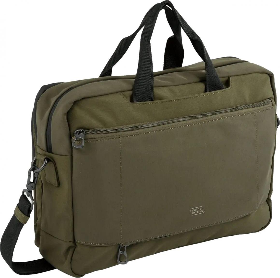 Camel Active Nylon Umhängetasche mit Laptopfach Khaki Brooklyn