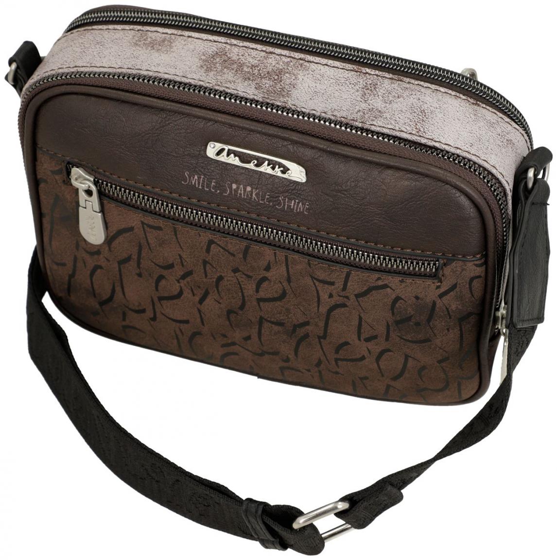 Camera Bag Logoprint grau braun Core Mantle Anekke