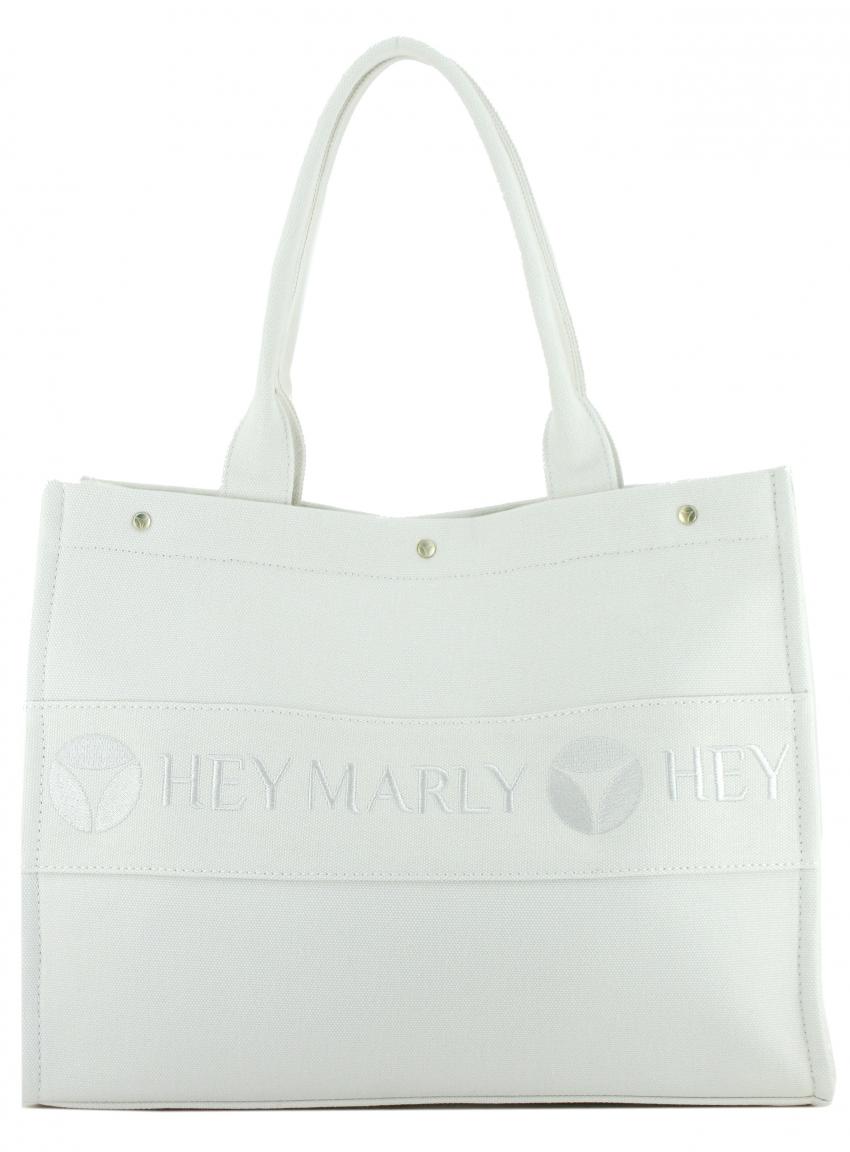 Canvasshopper hellbeige Tote Bag Crema Hey Marly Logostickerei 