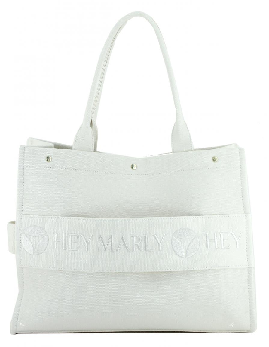 Canvasshopper hellbeige Tote Bag Crema Hey Marly Logostickerei 