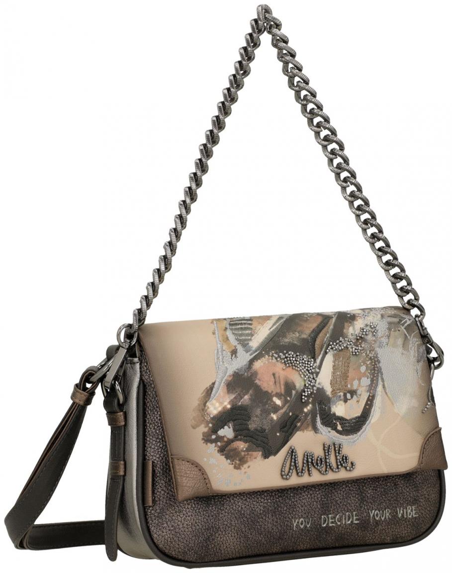 Chain Bag Überschlagtasche Anekke Dreamverse Wings Stickerei beige metallic