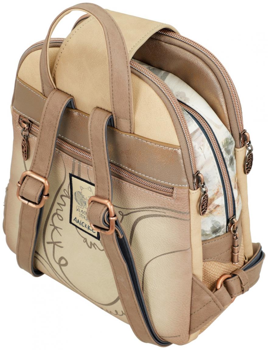 Cityrucksack Anekke dreigeteilt Memories beige Print