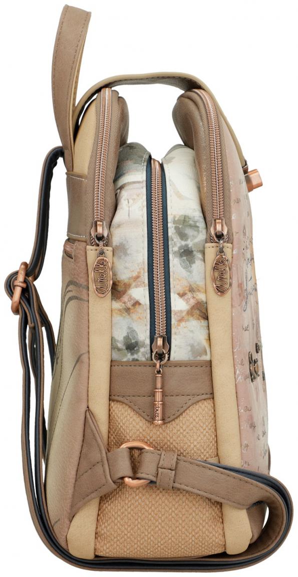 Cityrucksack Anekke dreigeteilt Memories beige Print