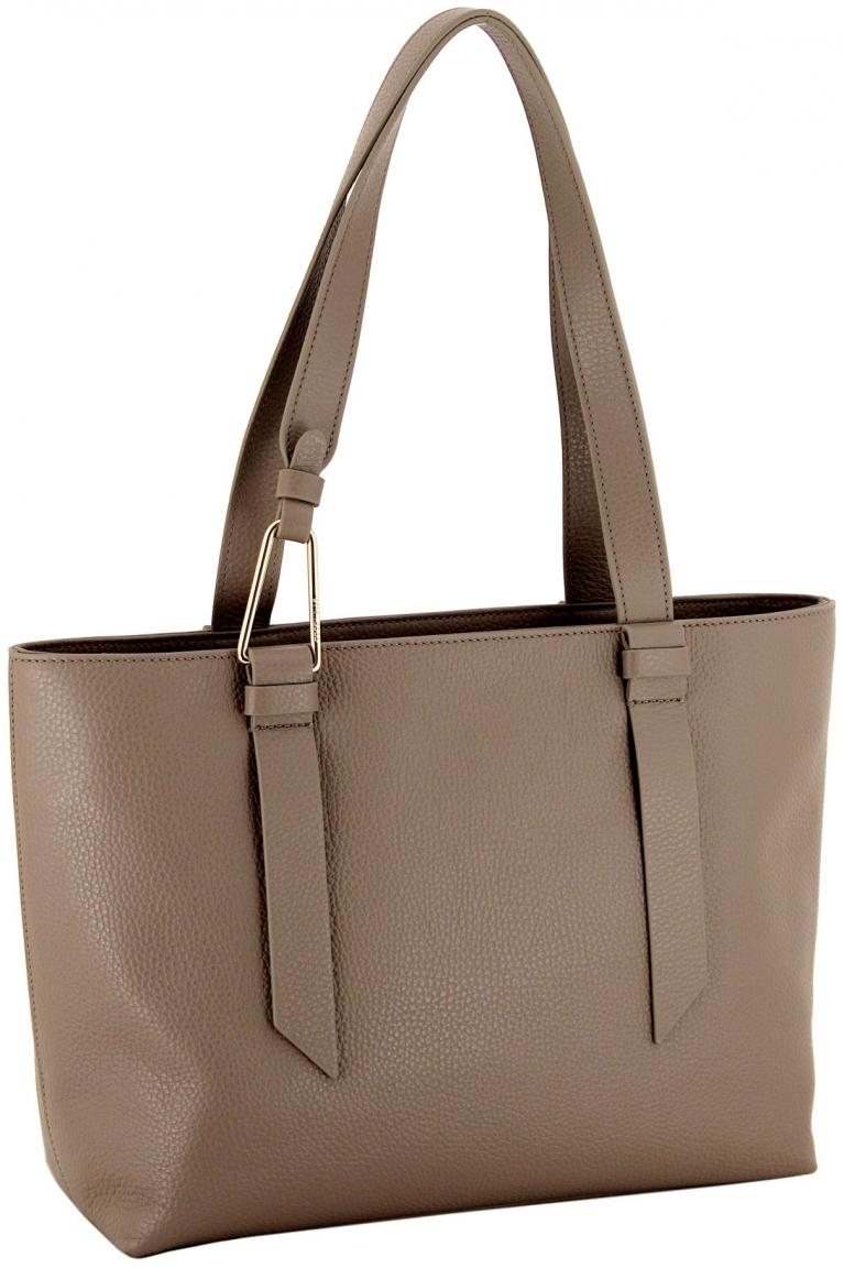 Coccinelle Malory Schultertasche Medium Taupe Leder Italien