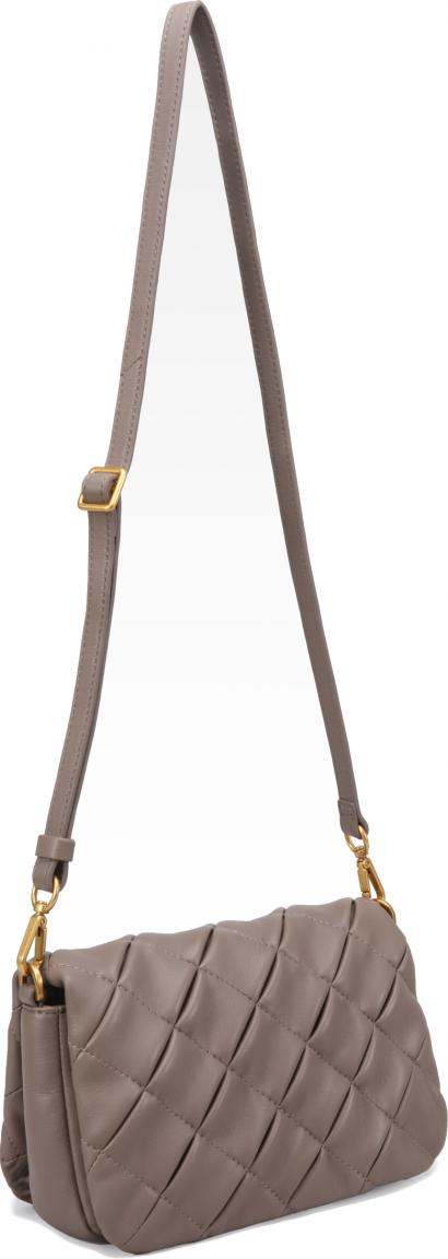 Crossbody Bag Mila Weave Taupe Brown Les Visionnaires Steppnähte