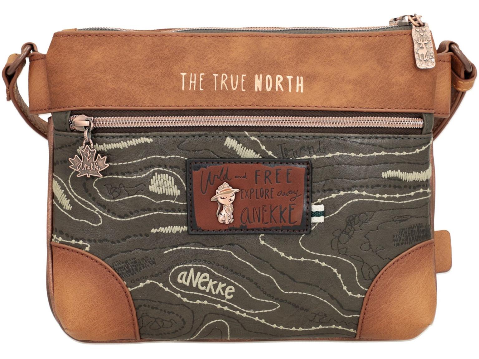 Crossovertasche Anekke Zweifach The Forest Wild Braun bunt Stickerei