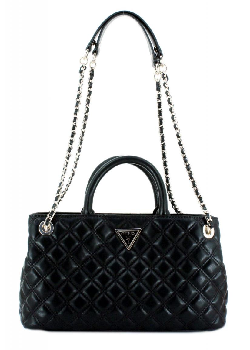 Damen Henkeltasche Guess Giully Black Steppoptik 