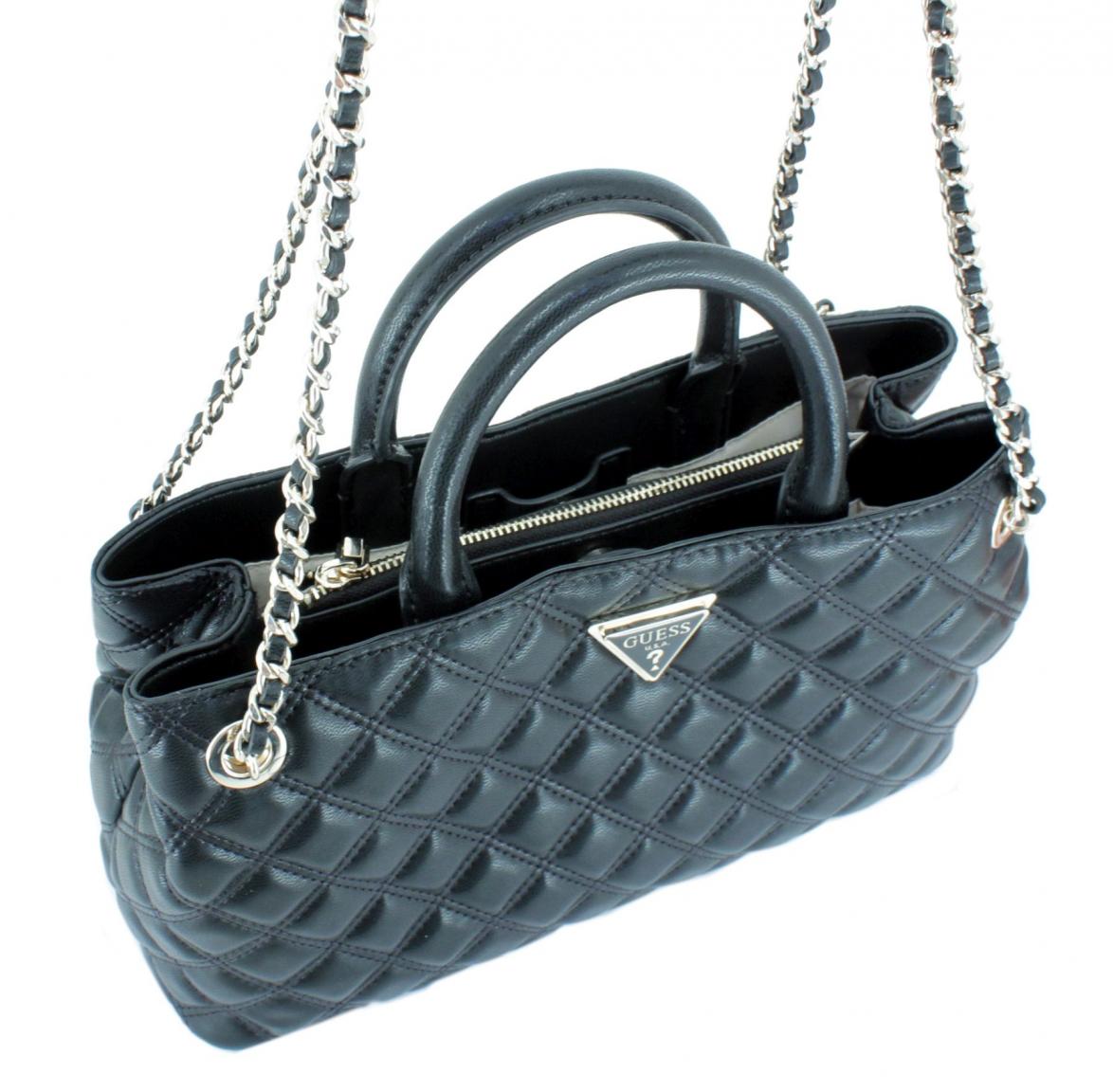 Damen Henkeltasche Guess Giully Black Steppoptik 