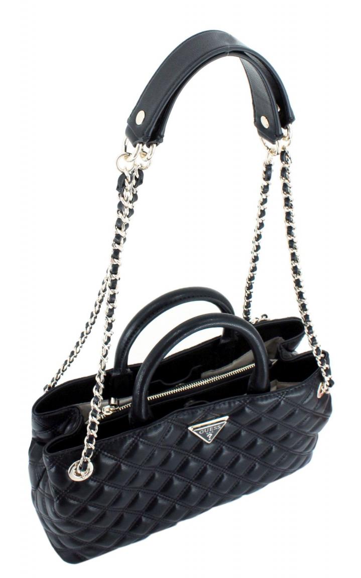 Damen Henkeltasche Guess Giully Black Steppoptik 