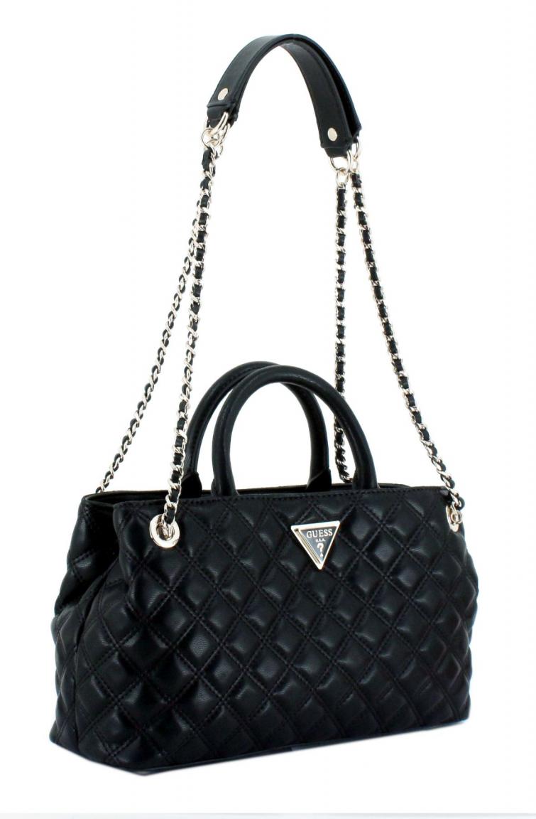 Damen Henkeltasche Guess Giully Black Steppoptik