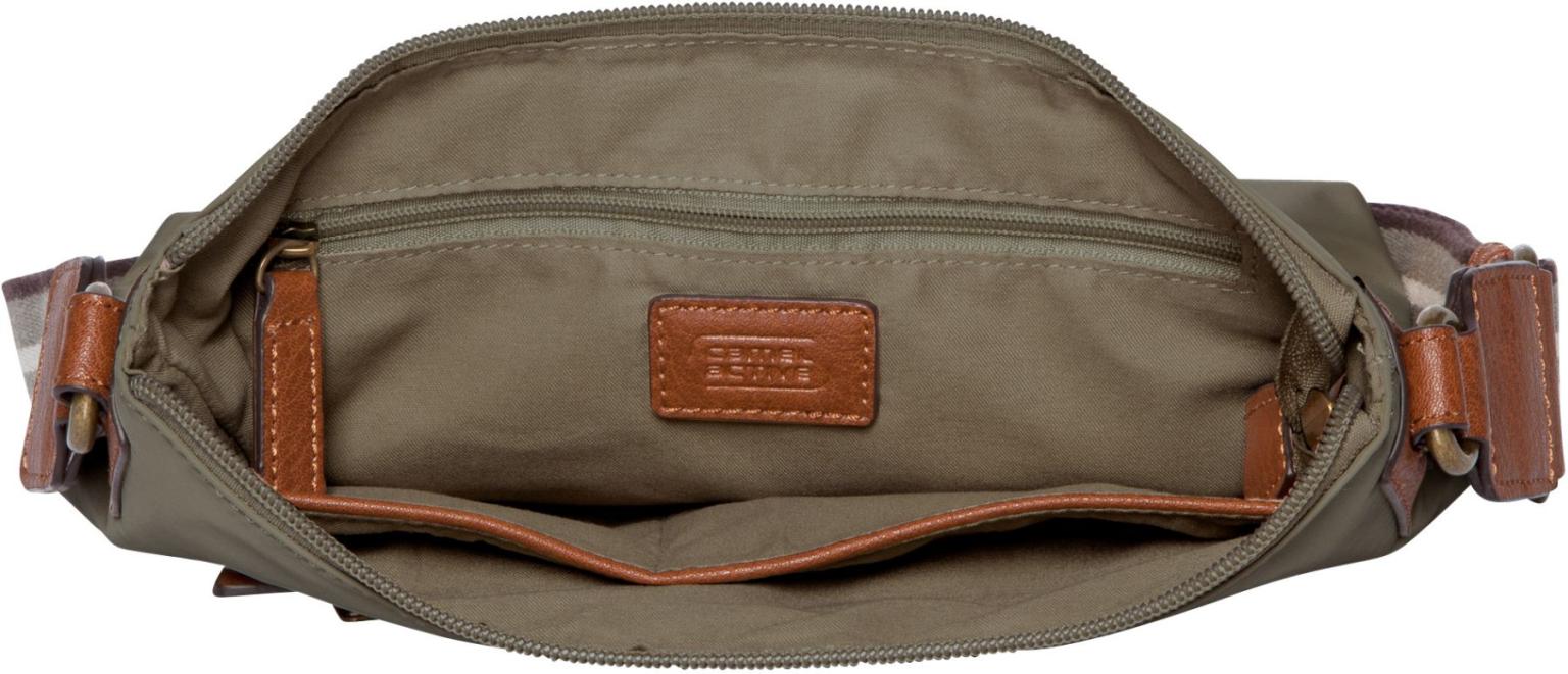 Damen Schultertasche Bari Camel Active Khaki Nylonstoff 