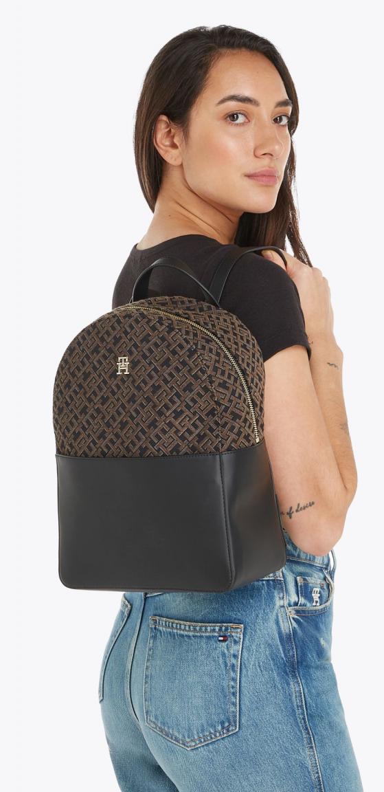 Damenrucksack Tommy Hilfiger Jacquard Backpack Black