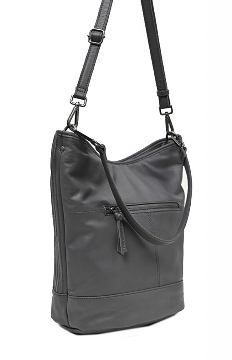 Damentasche Vertical Hobo FREDsBRUDER Dark Grey Riffelung