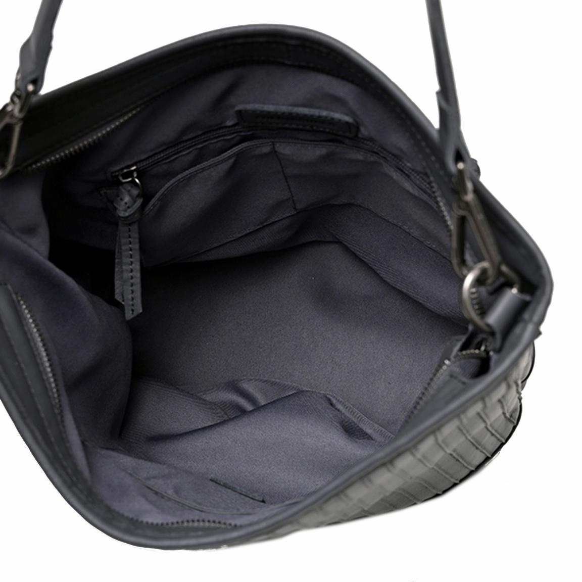 Damentasche Vertical Hobo FREDsBRUDER Dark Grey Riffelung