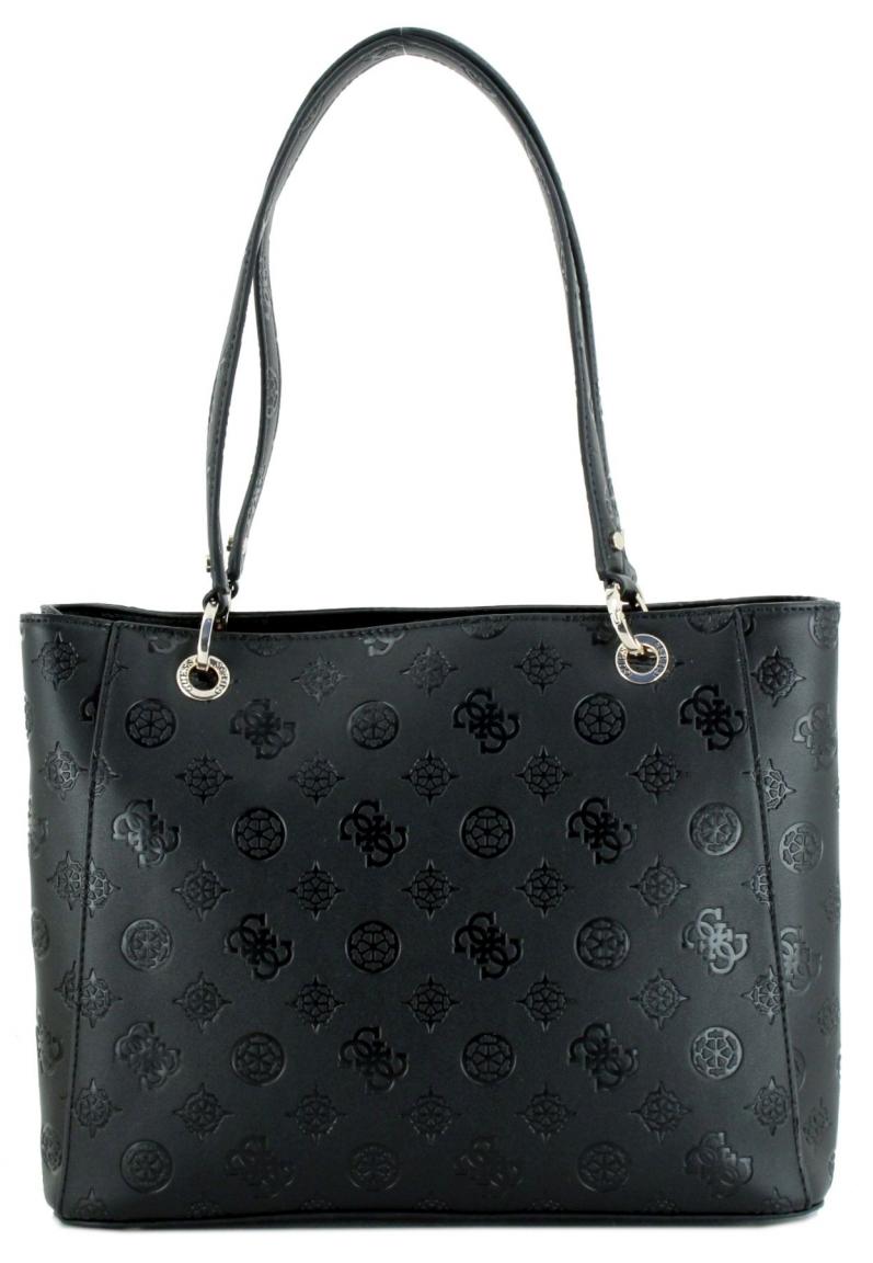 Damentasche elegant Guess Jena Black Markenprägung