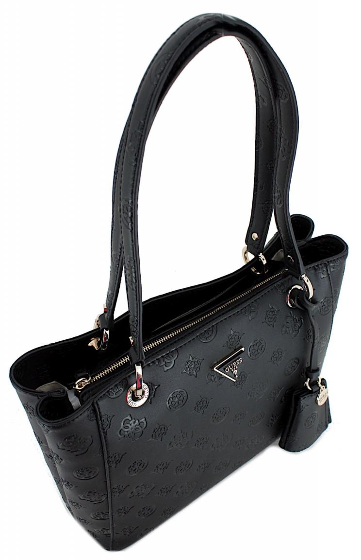 Damentasche elegant Guess Jena Black Markenprägung