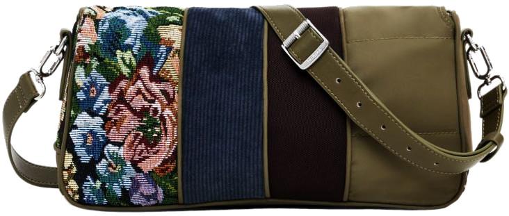 Damentasche floral Bamba Phuket Long Desigual Khaki Patch