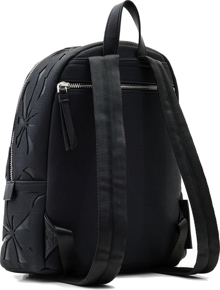 Desigual Backpack Onyx Mombasa Mini Negro Schwarz Blumendekor