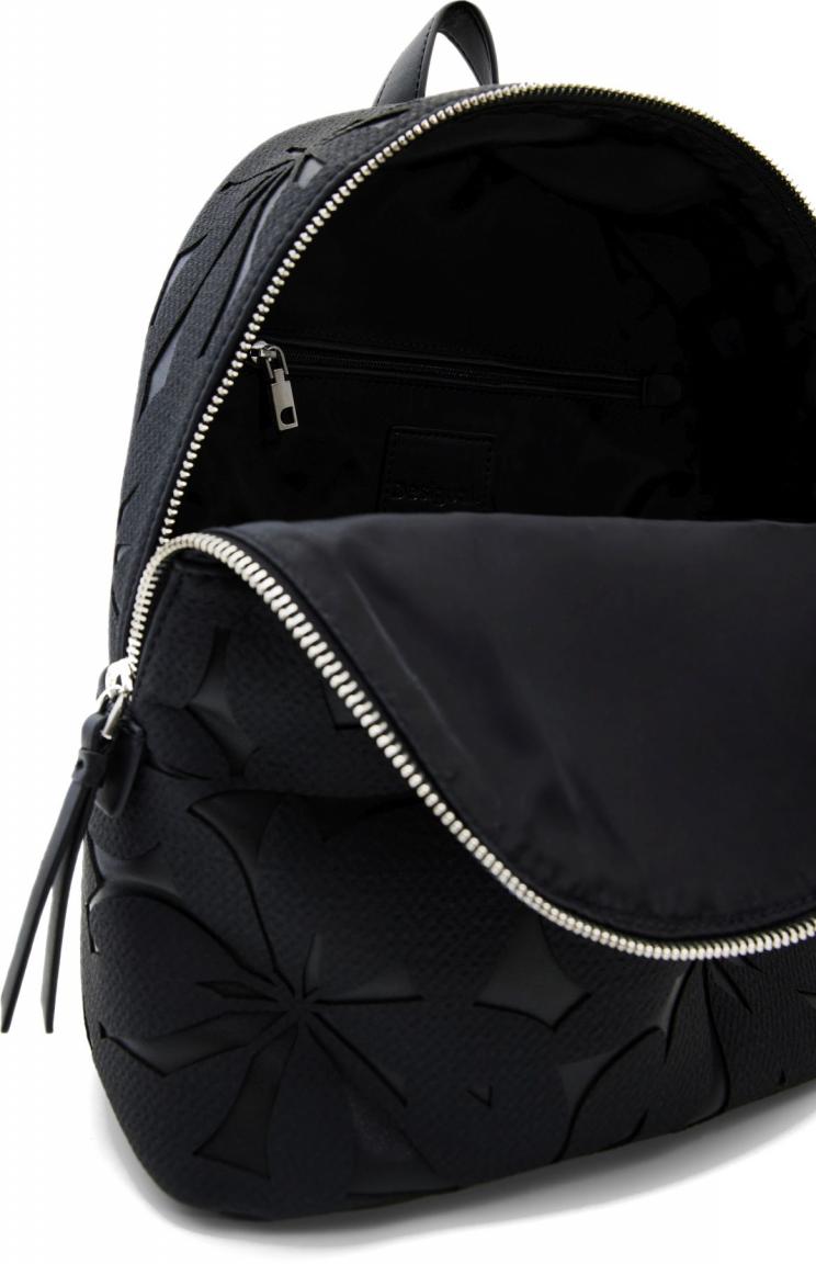 Desigual Backpack Onyx Mombasa Mini Negro Schwarz Blumendekor