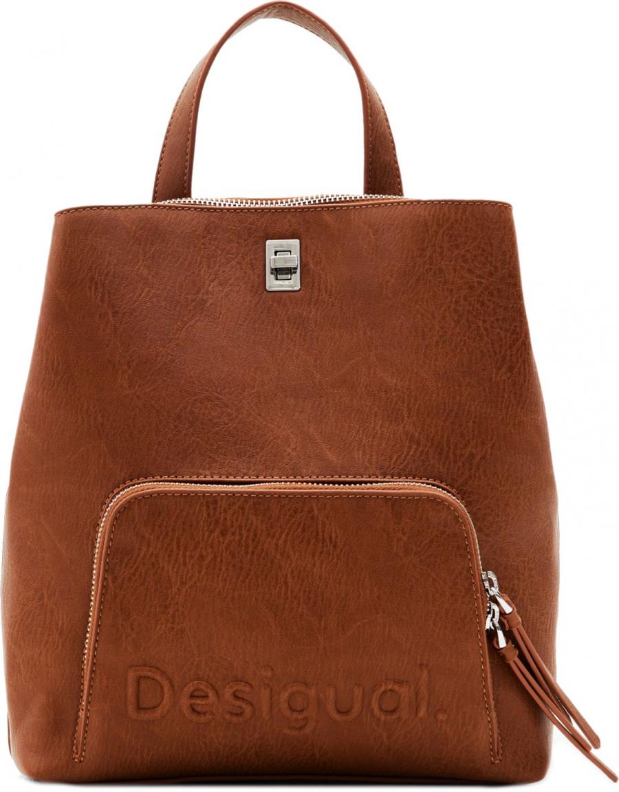 Desigual Cityrucksack Cuero West Sumi Mini Half Logo Cognacbraun