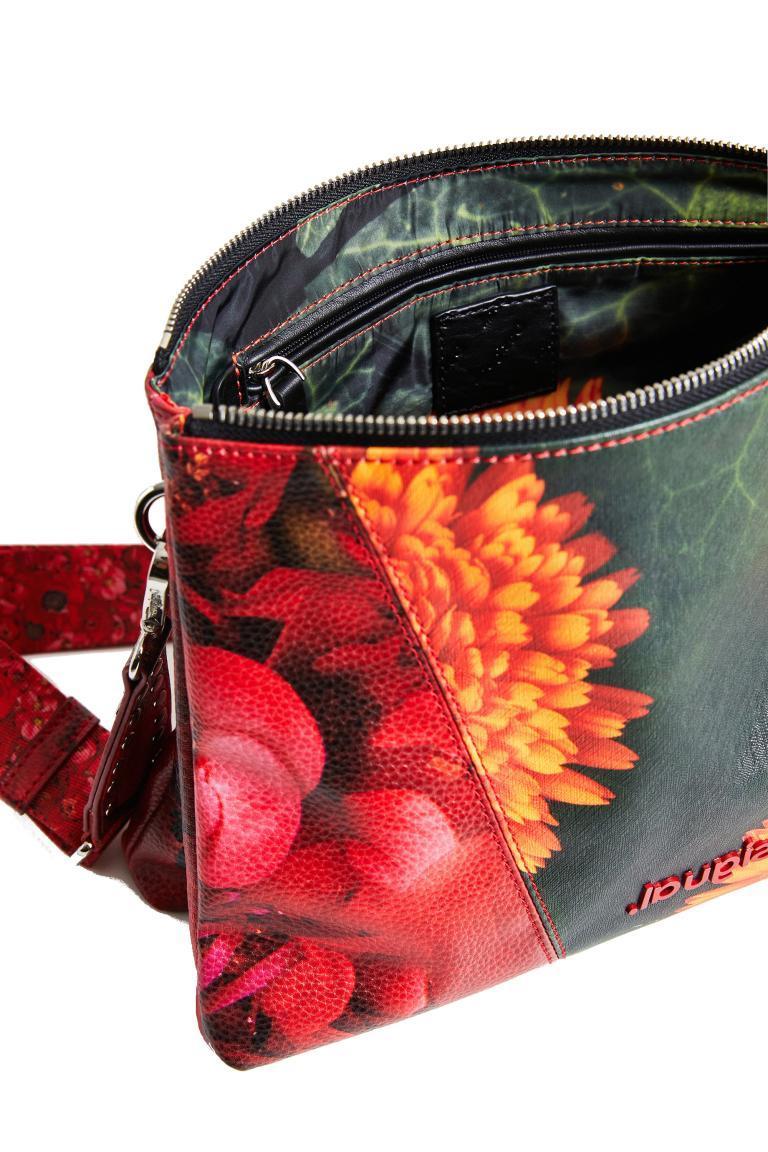 Desigual Dortmund Maxi Sunset Patch Rojo Blumenprint Umhängetasche