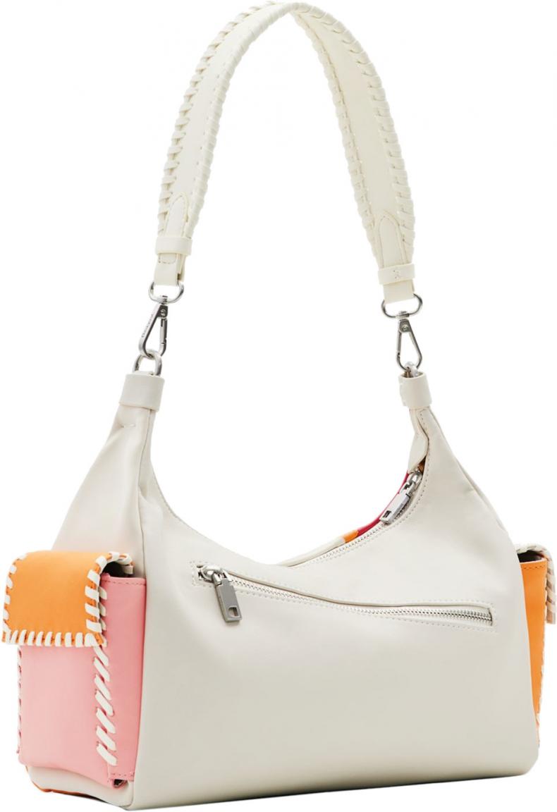 Desigual Umhängetasche Ziernähte Tutti Fruti Brasilia beige