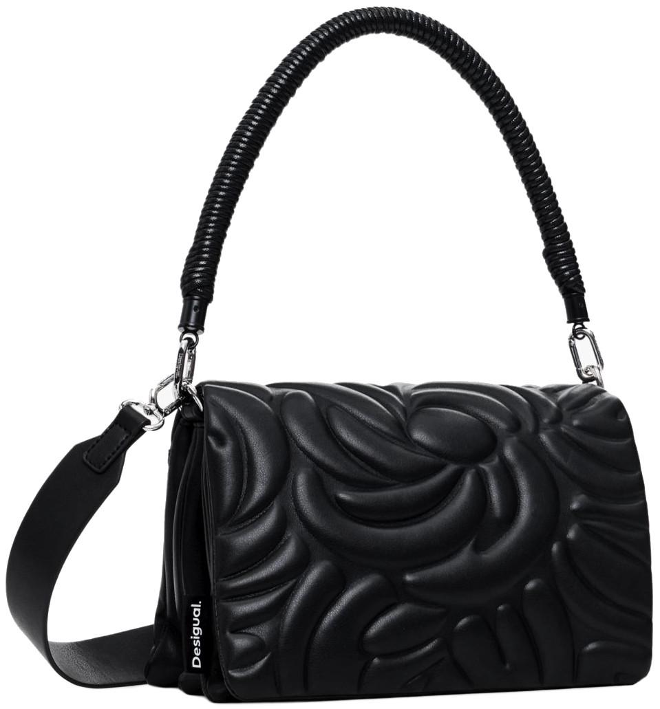 Desigual schwarze Überschlagtasche Dortmund Curie 3D Negro