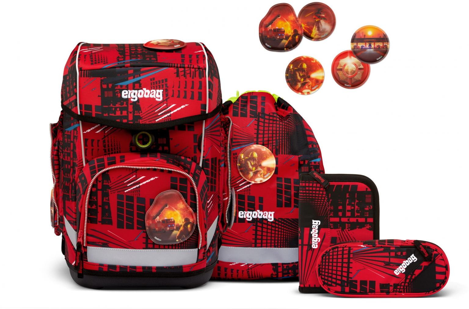 Ergobag Cubo AlarmBärreitschaft Feuerwehr rot schwarz Schulrucksack Set