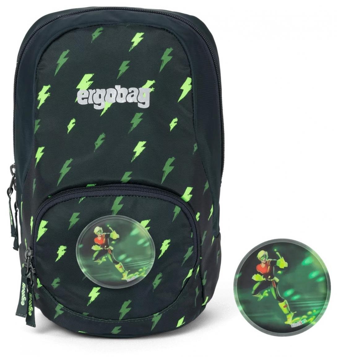 Ergobag Ease Small kleiner Kindergartenrucksack neongrüne Blitze