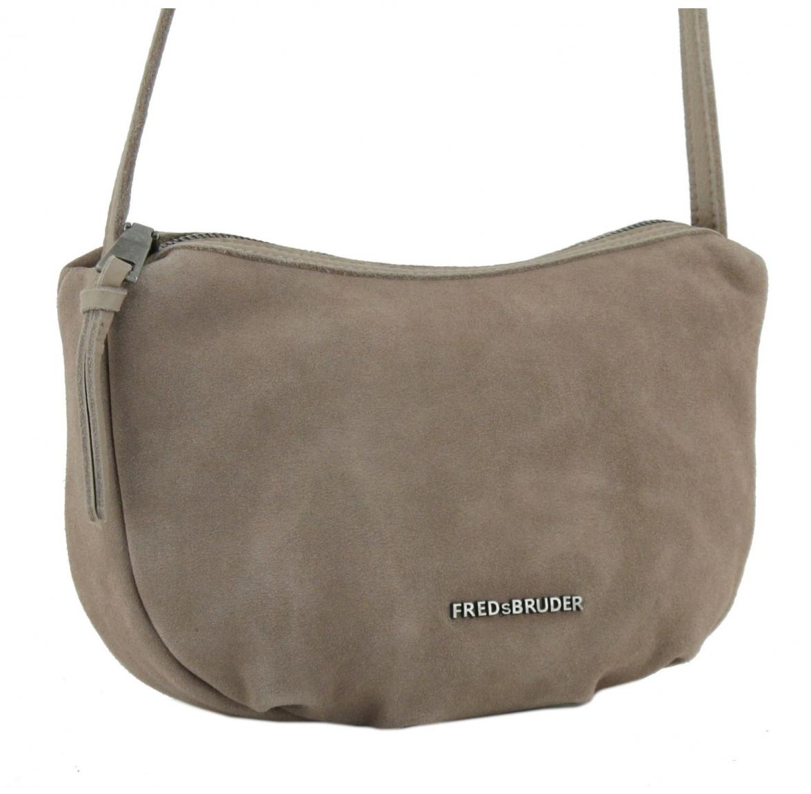 FREDsBRUDER Crossovertasche Taupe Velours Jo Round