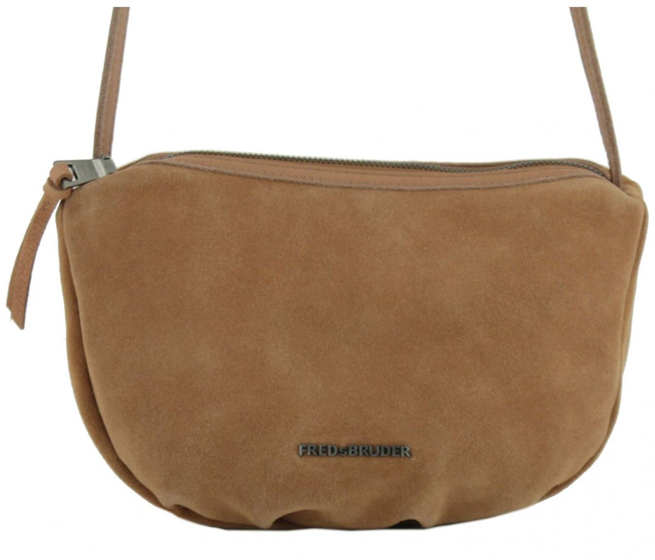 FREDsBRUDER Crossovertasche Taupe Velours Jo Round