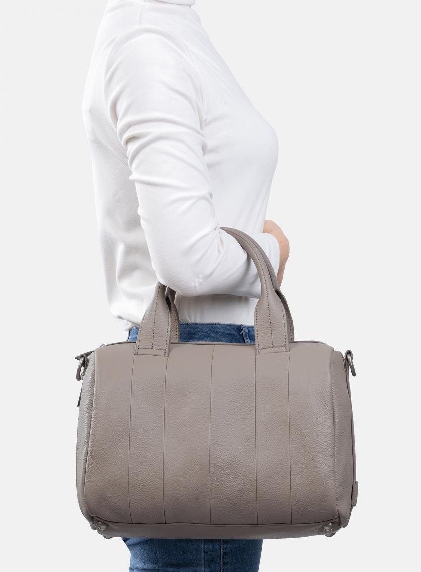 FREDsBRUDER Damen Ledertasche Feeling Good Warm Grey