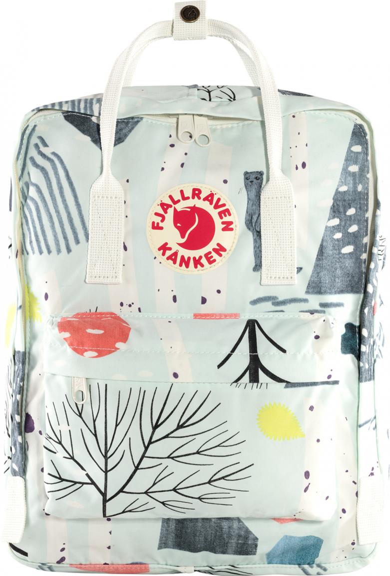 Fjällräven Kanken Art Birch Forest hellblauer Jugendrucksack Print