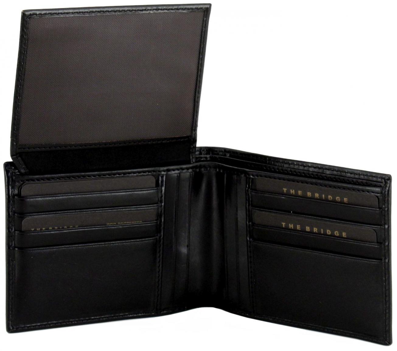 Geldtasche The Bridge Leder schwarz Trifold Story Uomo