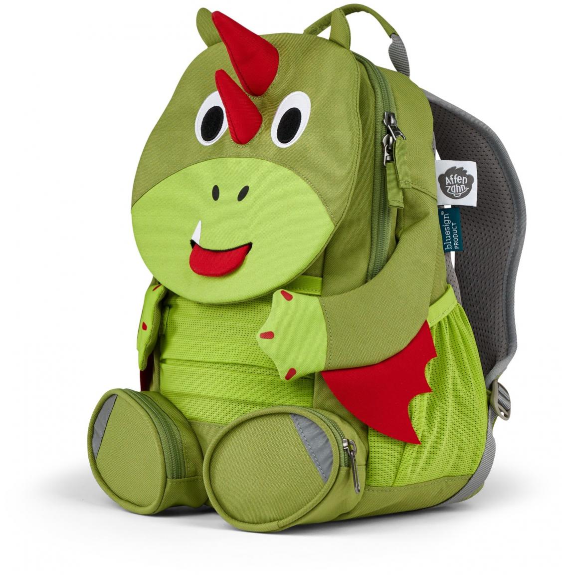 Großer Freund Drache grün Affenzahn Rucksack Kindergarten Ziehzunge