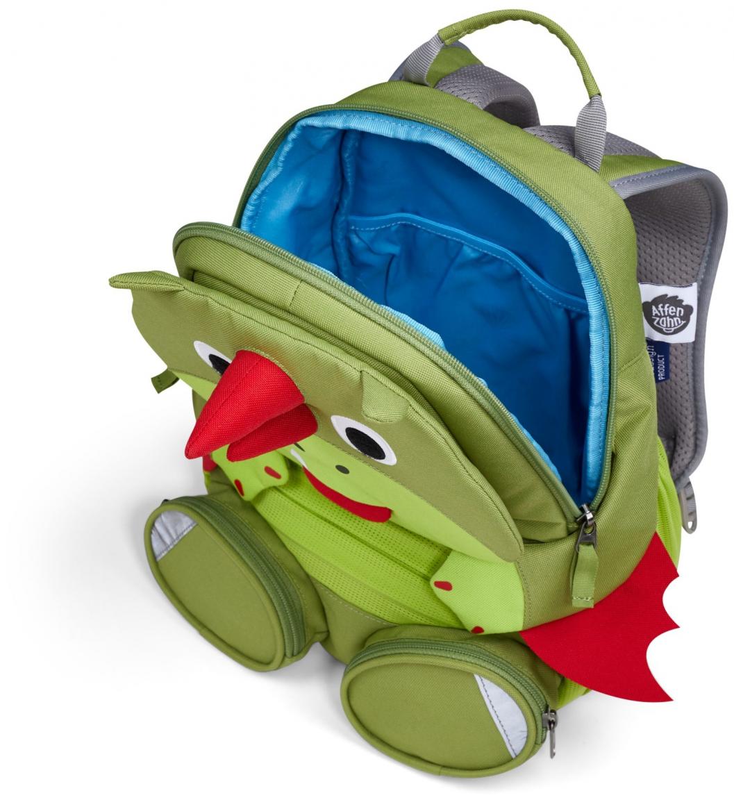 Großer Freund Drache grün Affenzahn Rucksack Kindergarten Ziehzunge