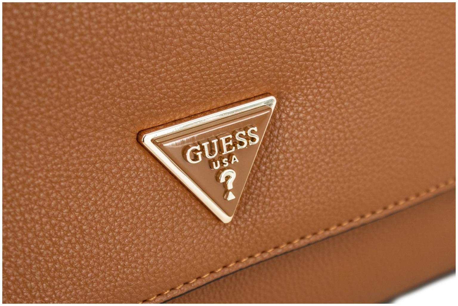 Guess Crossbodytasche mit Überschlag Logoprint hellbeige taupe Meridian Dove 