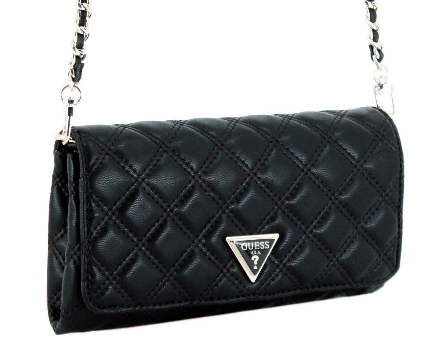 Guess Guilly Mini Überschlagtasche elegant Black abgesteppt