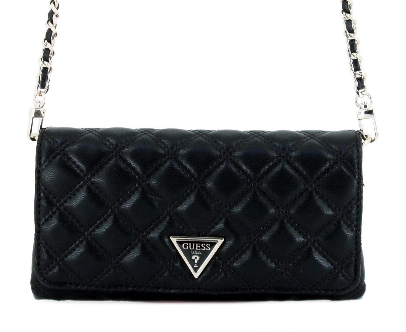 Guess Guilly Mini Überschlagtasche elegant Black abgesteppt