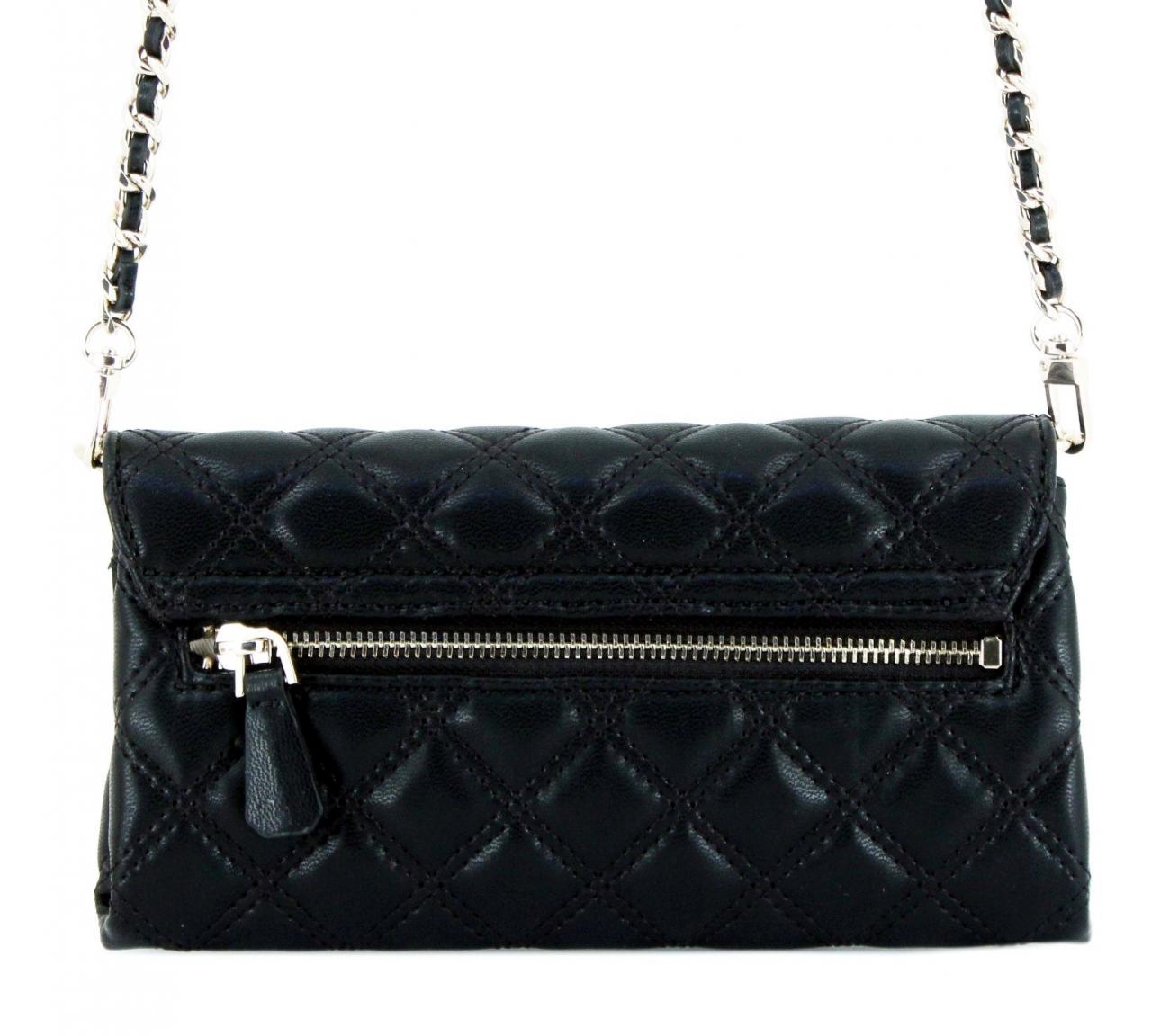 Guess Guilly Mini Überschlagtasche elegant Black abgesteppt