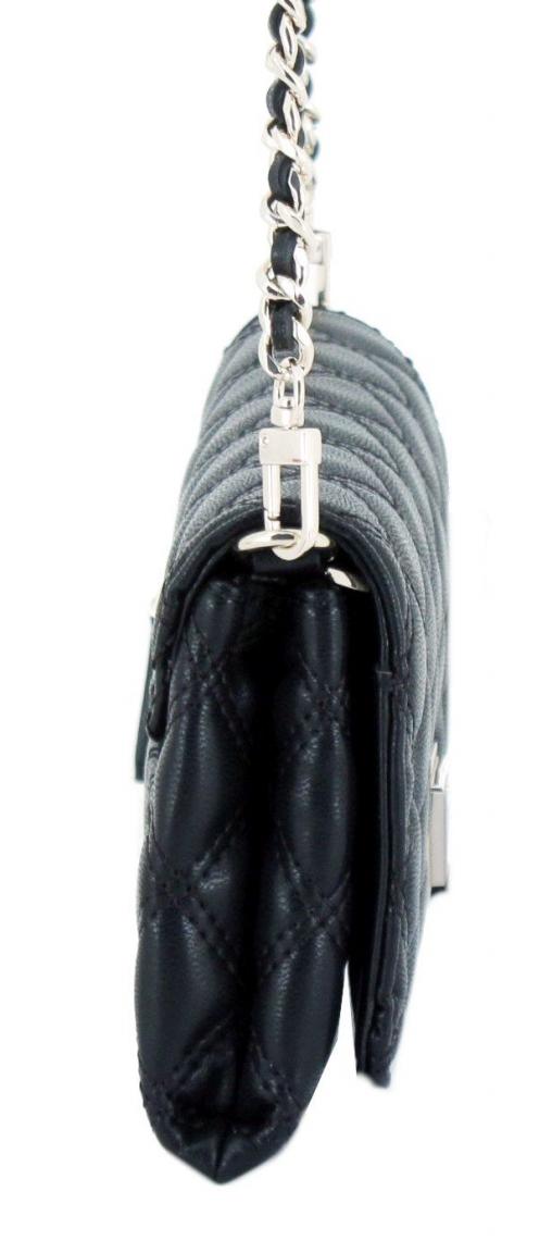 Guess Guilly Mini Überschlagtasche elegant Black abgesteppt