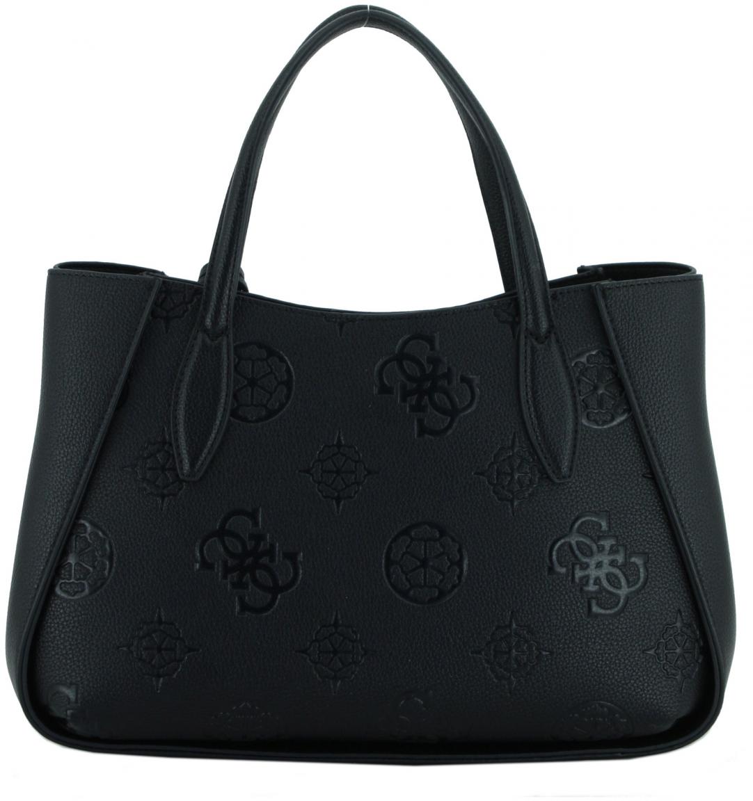 Guess Keandra Girlfirend Satchel schwarz Logoprägung Henkeltasche