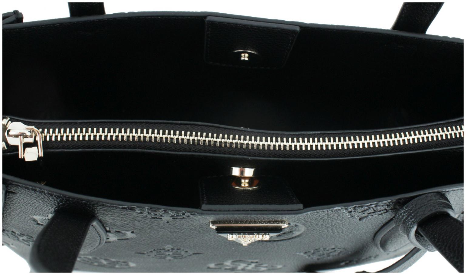 Guess Keandra Girlfirend Satchel schwarz Logoprägung Henkeltasche