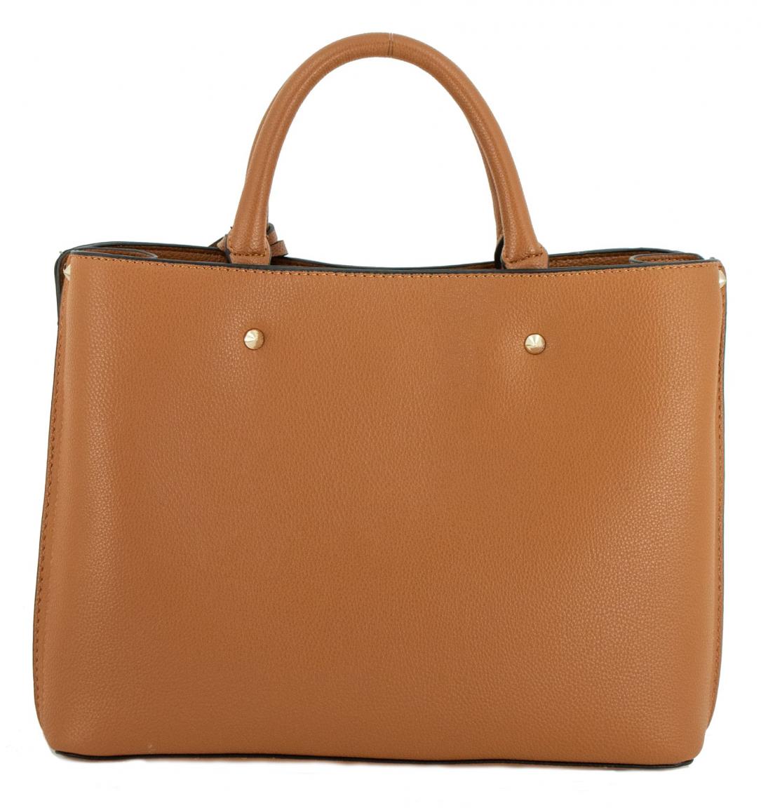 Guess Kurzgrifftasche Meridian Girlfriend Satchel Cognac Ziernieten