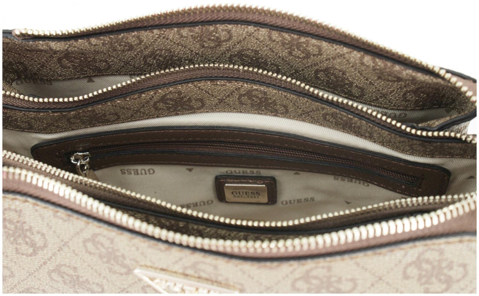 Guess Noelle Crossbody Bag Dove Logo Alloverprint 