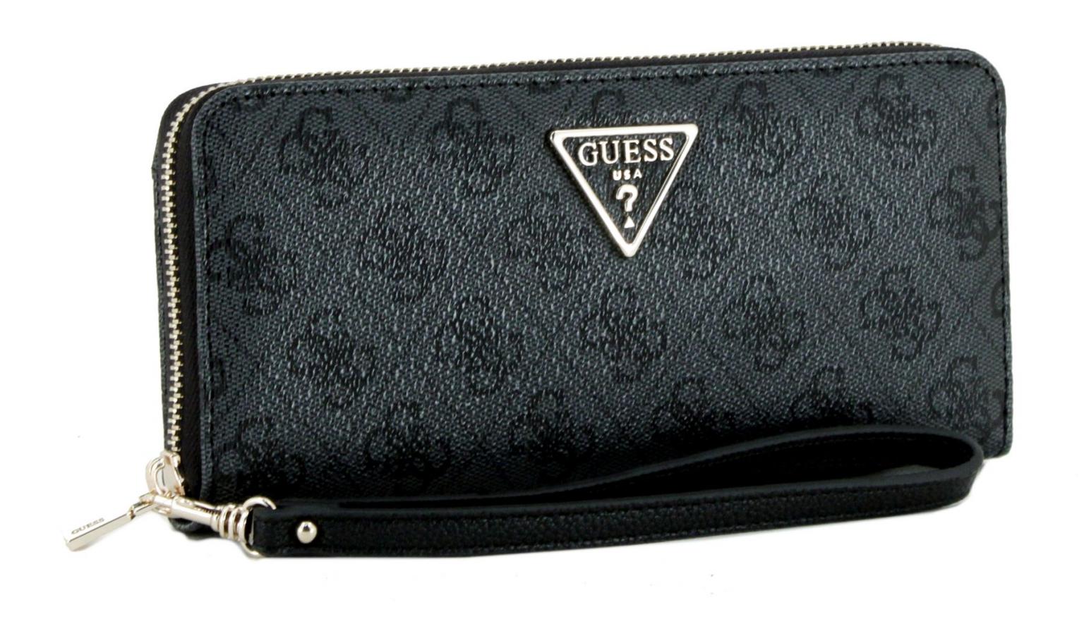 Guess Portemonnaie mit Zip Laurel SLG Coal Logo 