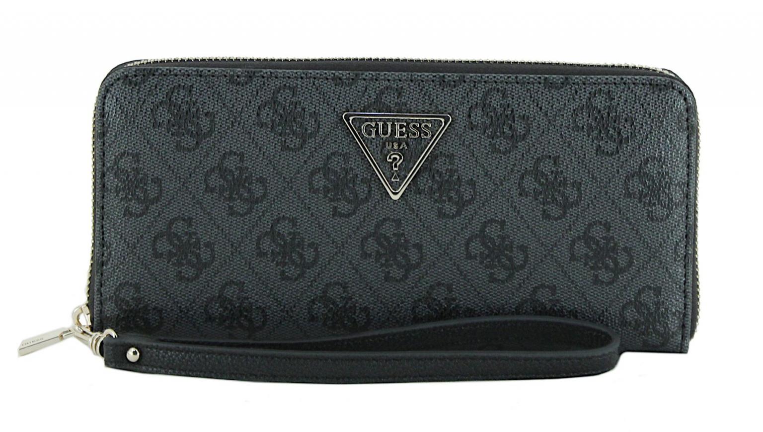 Guess Portemonnaie mit Zip Laurel SLG Coal Logo 